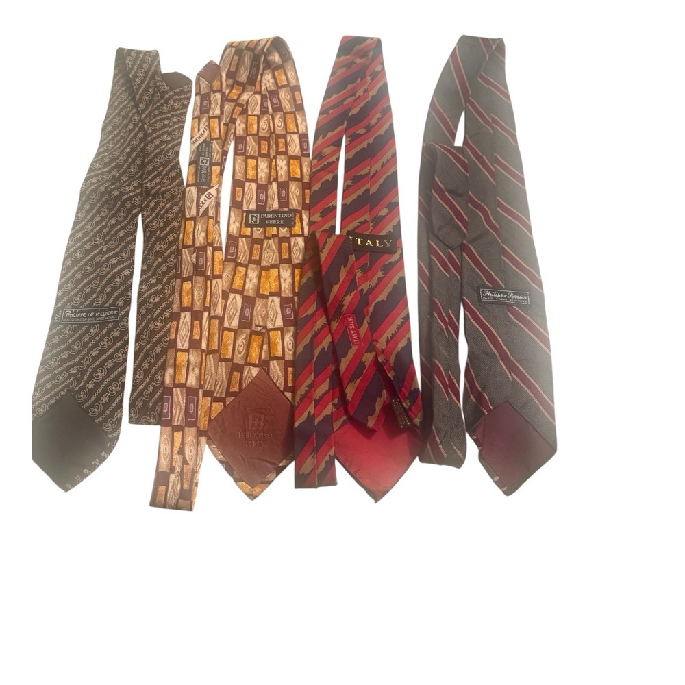 Lot of 4 Mens Ties Made In Italy
